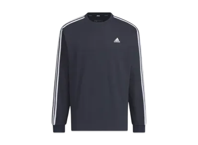 adidas Essentials Plus Loose Fit Three Stripes Long Sleeve T-Shirt "Legend Ink"