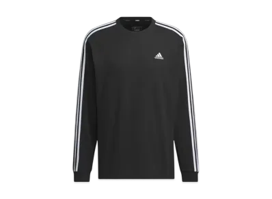adidas Essentials Plus Loose Fit Three Stripes Long Sleeve T-Shirt "Black"