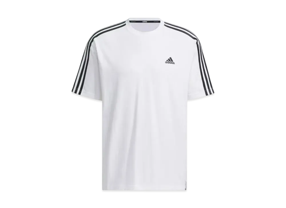 adidas Essentials Plus Loose Fit Three Stripes Short Sleeve T-Shirt "White"