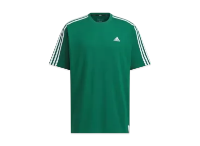 adidas Essentials Plus Loose Fit Three Stripes Short Sleeve T-Shirt "Collegiate Green"