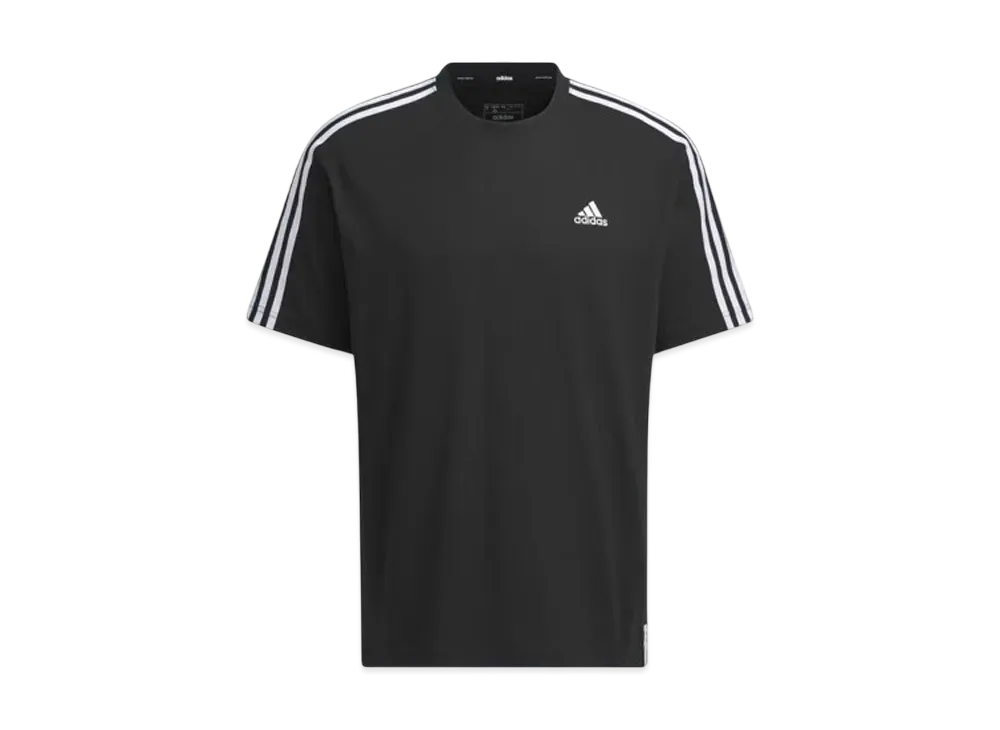 adidas Essentials Plus Loose Fit Three Stripes Short Sleeve T-Shirt "Black"