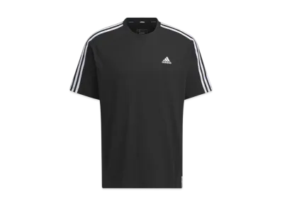 adidas Essentials Plus Loose Fit Three Stripes Short Sleeve T-Shirt "Black"