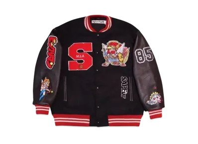 SAPEur x Bikkuriman Kids Varsity Jacket Super Zeus "Black"