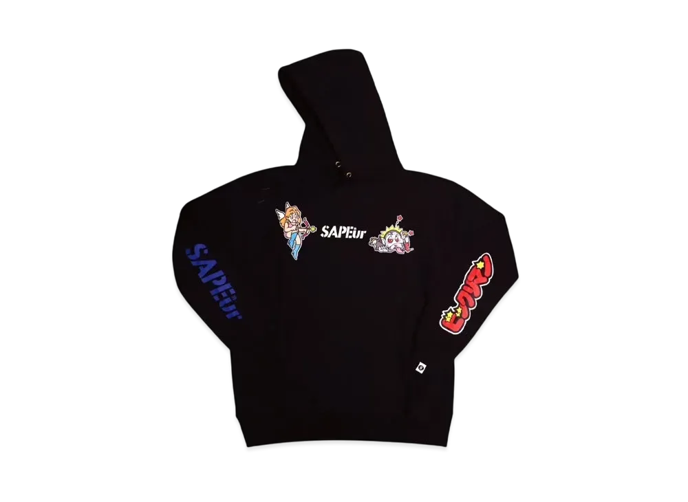 SAPEur x Bikkuriman Youth Super Zeus Hoodie "Black"