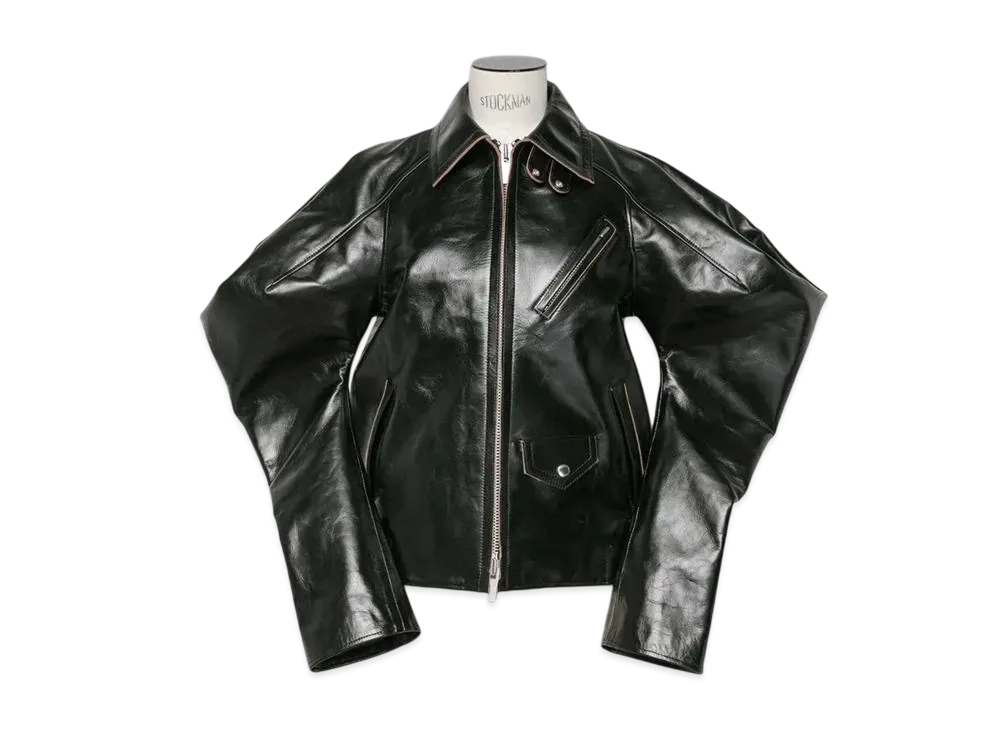 sacai ブラック レザージャケット サイズ2 sacai 25SS レザージャケット サイズ2 ライダース サカイ