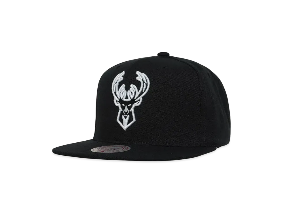 Mitchell&Ness NBA EVERGREEN BLACK WHITE SNAPBACK BUCKS "BLACK"