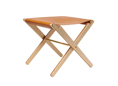 Noah Leather Folding Stool "Brown"