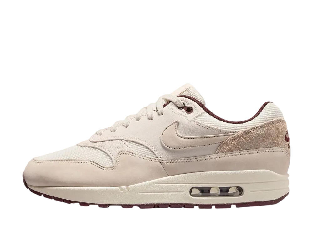 ナイキ エアマックス1 PRM "セイル/ファントム/バーガンディクラッシュ/ライトオールドウッドブラウン"