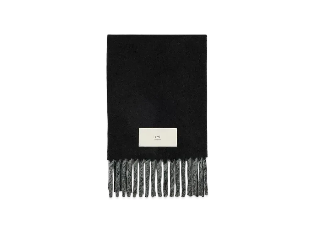AMI PARIS Tab By Color Double Side Scarf "Black"