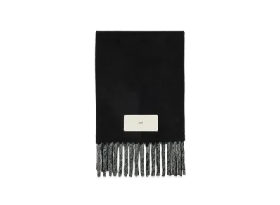 AMI PARIS Tab By Color Double Side Scarf "Black"