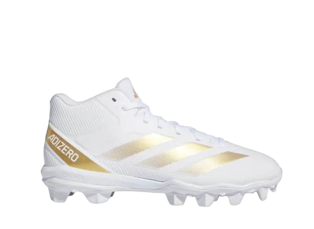 adidas Adizero Impact 2 Molded Football Cleats "Cloud White/Gold Metallic"