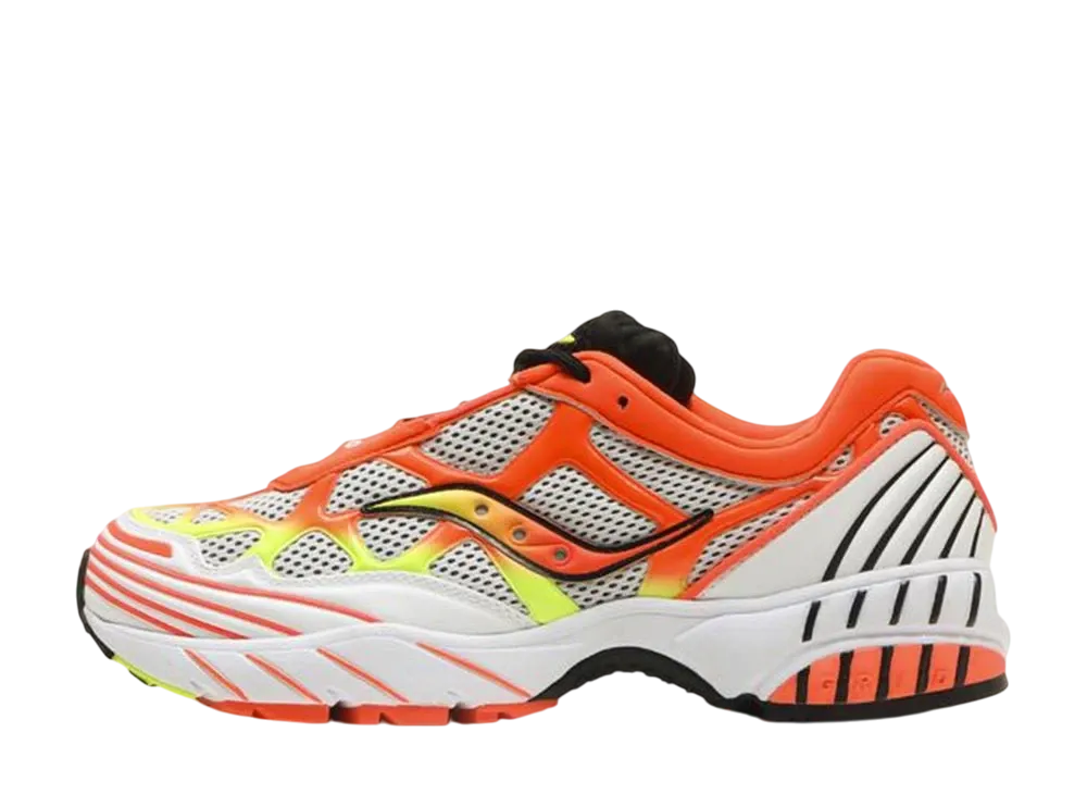 サッカニー グリッド ウェブ "ホワイト/ビジレッド/シトロン"