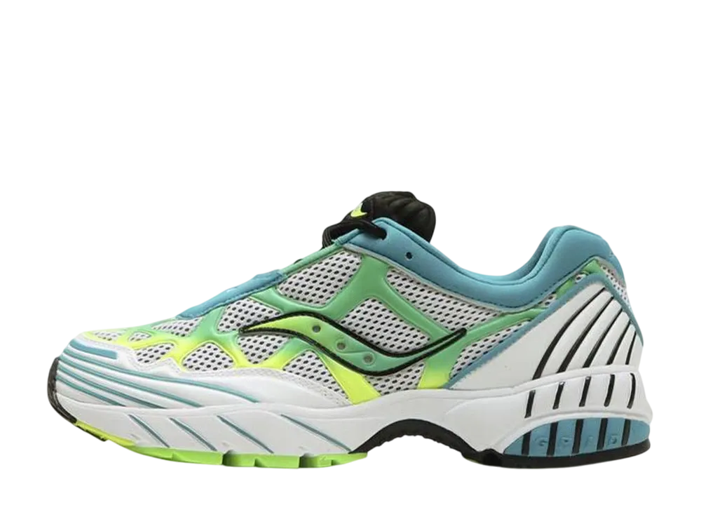 サッカニー グリッド ウェブ "ホワイト/シトロン/ティール"