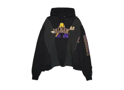 DISCOVERED LOOPING WIDE COLLEGE HOODIE with IRON CROSS CROCHET_ver.01 "BLACK"
