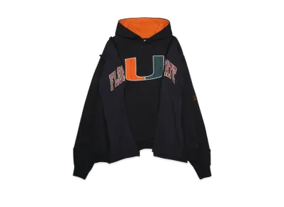 DISCOVERED LOOPING WIDE COLLEGE HOODIE with IRON CROSS CROCHET_ver.01 "BLACK"