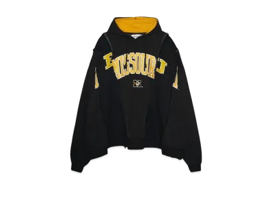 DISCOVERED LOOPING WIDE COLLEGE HOODIE with IRON CROSS CROCHET_ver.01 "WHITE"