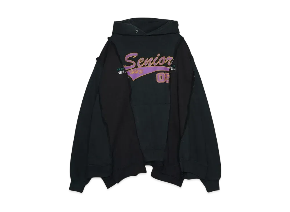 DISCOVERED LOOPING WIDE COLLEGE HOODIE with IRON CROSS CROCHET_ver.02 "WHITE"