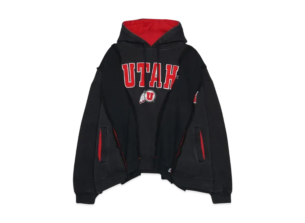 DISCOVERED LOOPING WIDE COLLEGE HOODIE with IRON CROSS CROCHET_ver.02 "WHITE"