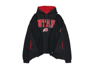 DISCOVERED LOOPING WIDE COLLEGE HOODIE with IRON CROSS CROCHET_ver.02 "WHITE"