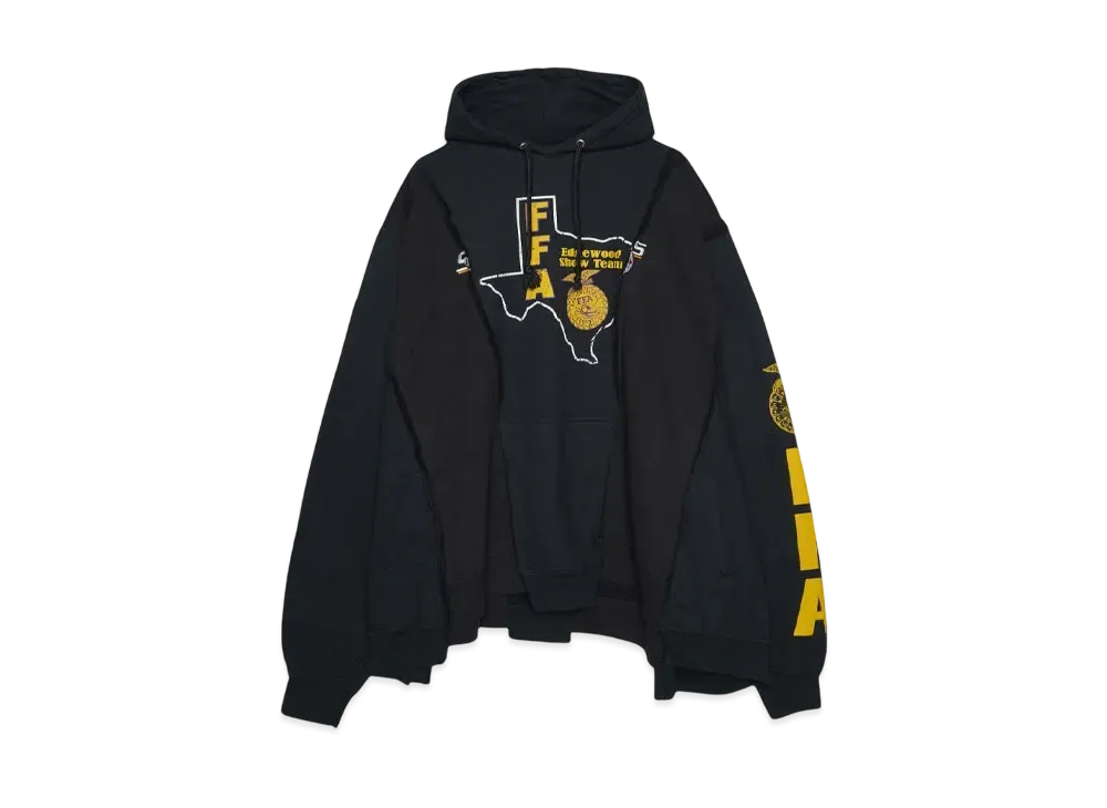 DISCOVERED LOOPING WIDE COLLEGE HOODIE with IRON CROSS CROCHET_ver.02 "WHITE"