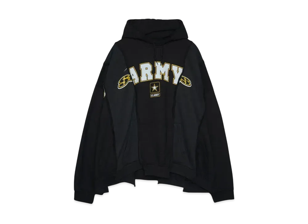 DISCOVERED LOOPING WIDE COLLEGE HOODIE with IRON CROSS CROCHET_ver.02 "WHITE"