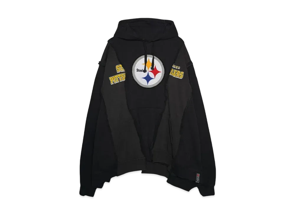 DISCOVERED LOOPING WIDE COLLEGE HOODIE with IRON CROSS CROCHET_ver.02 "WHITE"