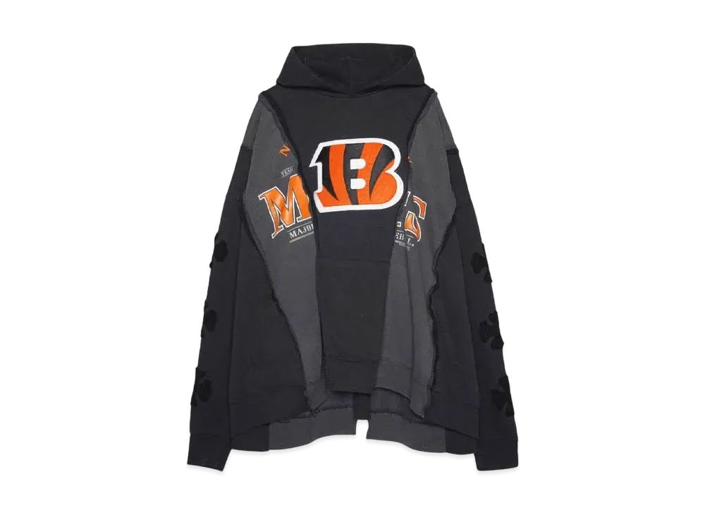 DISCOVERED LOOPING WIDE COLLEGE HOODIE with IRON CROSS CROCHET_ver.03 "BLACK"