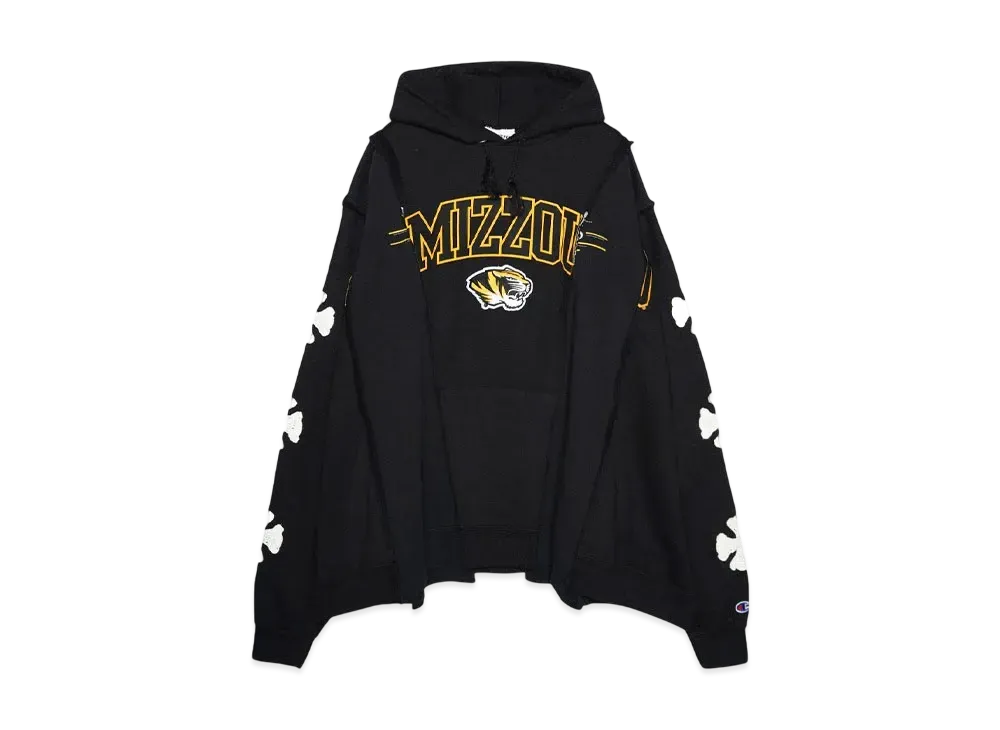 DISCOVERED LOOPING WIDE COLLEGE HOODIE with IRON CROSS CROCHET_ver.03 "WHITE"