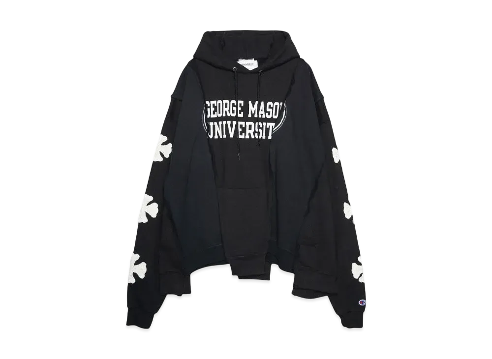 DISCOVERED LOOPING WIDE COLLEGE HOODIE with IRON CROSS CROCHET_ver.03 "WHITE"