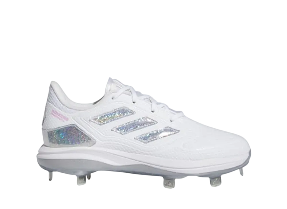 アディダス ウィメンズ アディゼロ ピュアハッスル3 シズ ベイツ スパイク "クラウドホワイト/シルバーメタリック/チームソーラーイエロー2"