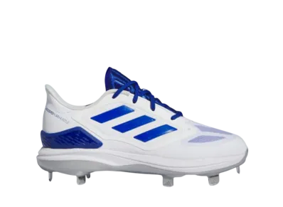 adidas Women's Adizero PureHustle 3 Elite Cleats "Cloud White/Royal Blue/Silver Metallic"