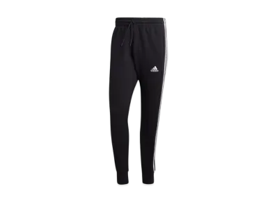 adidas Essentials French Terry Tapered Cuff Three Stripes Pants "Black/White"
