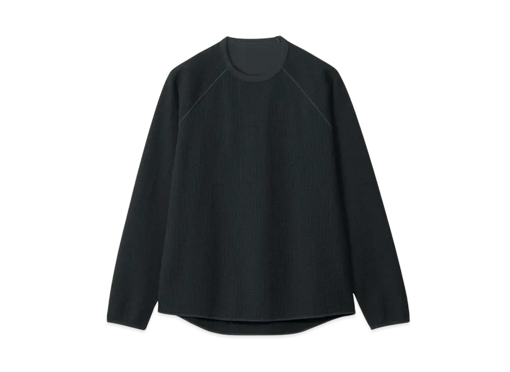 Goldwin Waffle Light Long Sleeve T-shirt(Unisex) "Black"