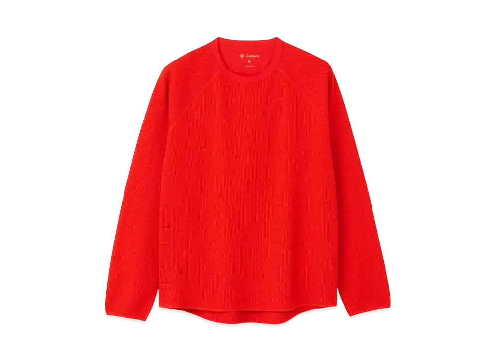Goldwin Waffle Light Long Sleeve T-shirt (Unisex) "Lava Red"