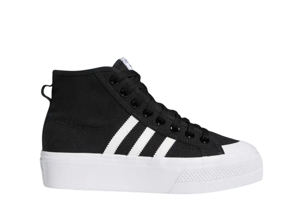 adidas Women's Nizza Platform Mid "Core Black/Cloud White"