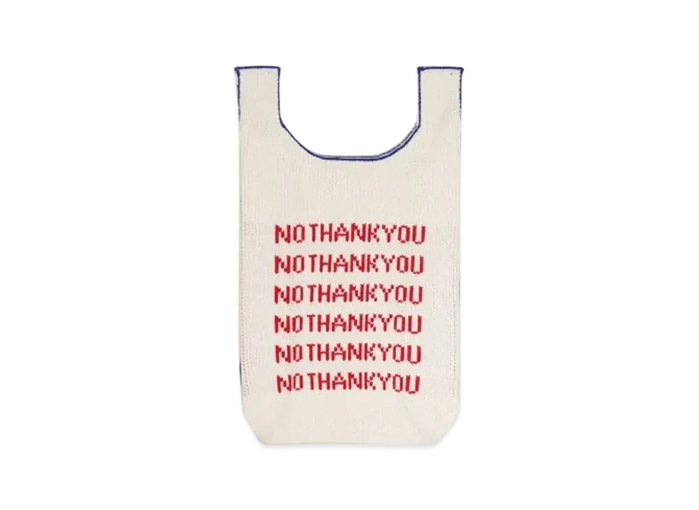 SON OF THE CHEESE NO THANK YOU KNIT BAG "WHITE"