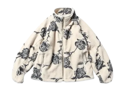 LFYT ROSE ALLOVER PATTERNED FLEECE JACKET "NATURAL"