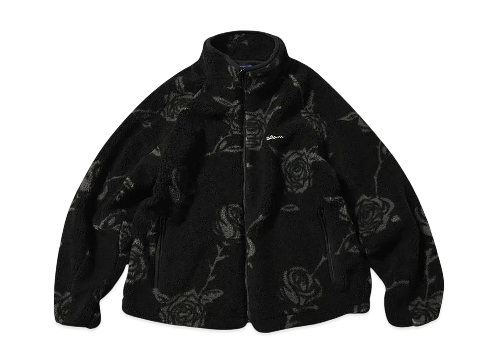 LFYT ROSE ALLOVER PATTERNED FLEECE JACKET "BLACK"