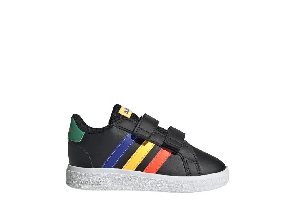 アディダス TD グランドコート2.0 CF I "コアブラック/ルシッドブルー/コートグリーン" (キッズ)