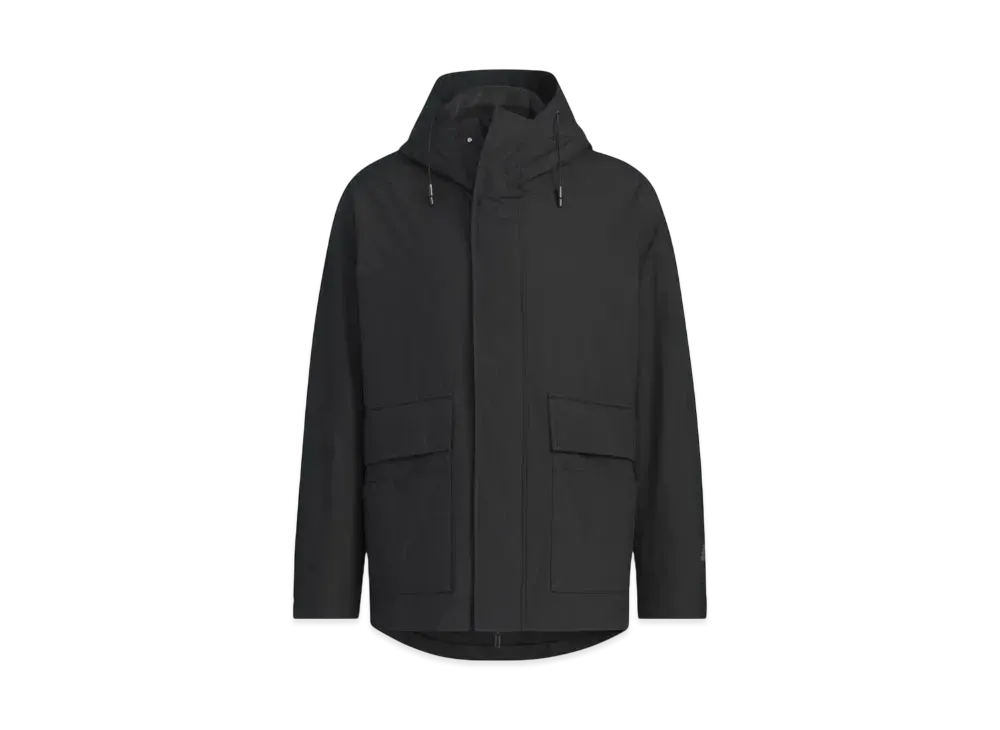 adidas Must Have Small Logo Loose Fit Fleece Lined Woven Hooded Jacket "Black"