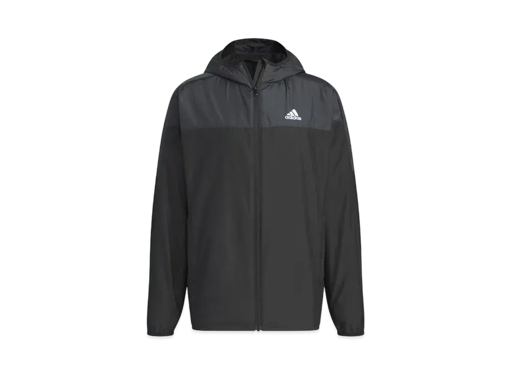 adidas Must Have Small Logo Regular Fit WIND. RDY Hooded Windbreaker Jacket "Black / Carbon"