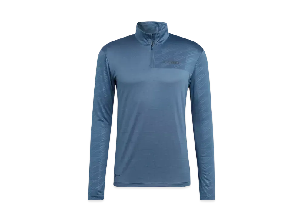 adidas Telex Multi Half Zip Long Sleeve T-Shirt "Wonder Steel"