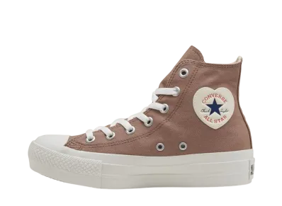 Converse Women's All Star PLTS Heart Patch Hi "Light Brown"