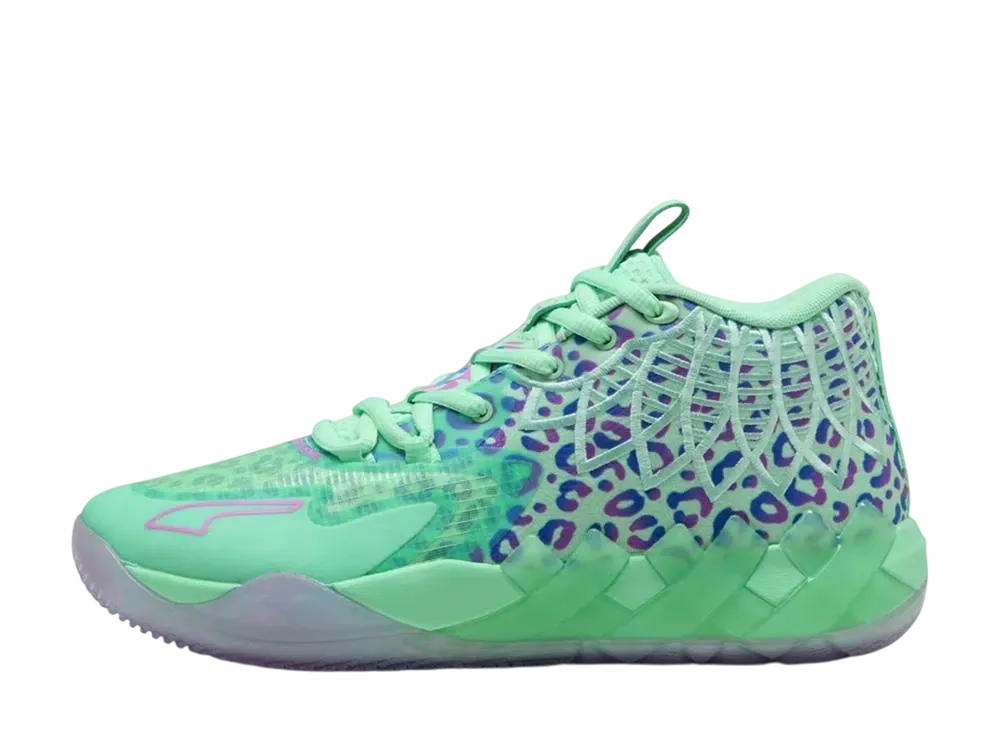 Lamelo Ball × Puma MB 01 Alien Safari "Green Glimmer/Pure Magenta/Hyperlink Blue"