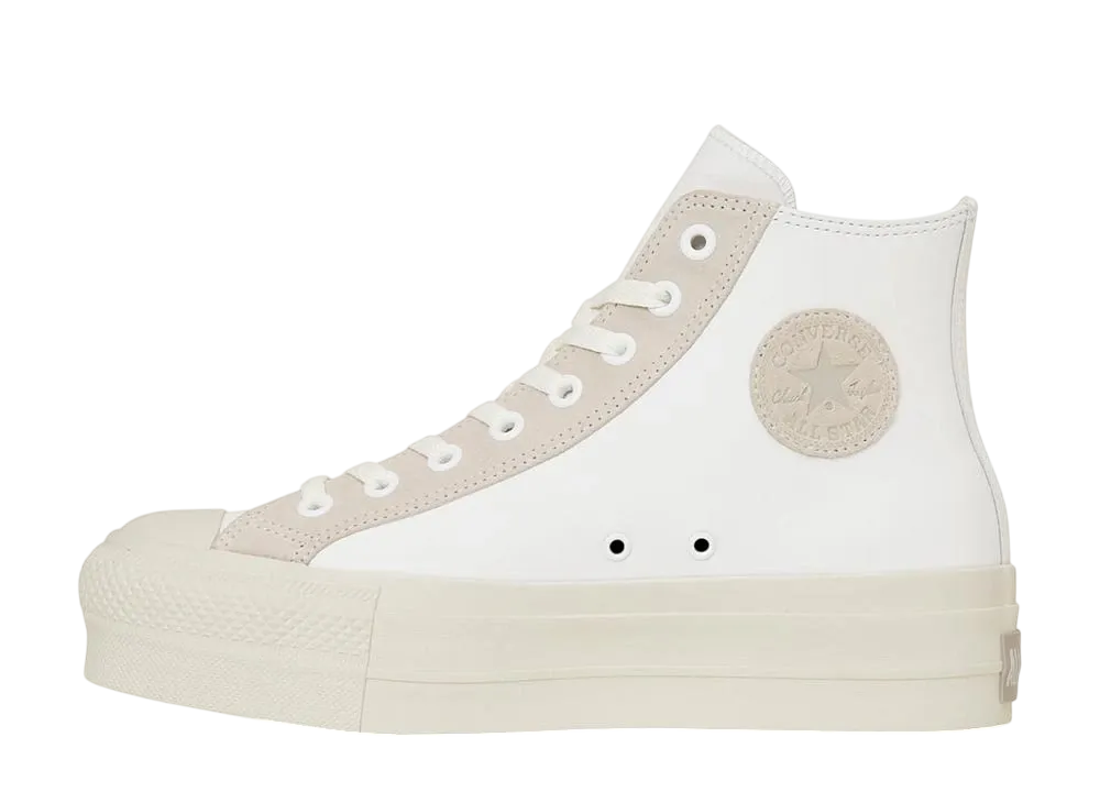 Converse Leather All Star (R) Lifted Hi "White/Light Grey"