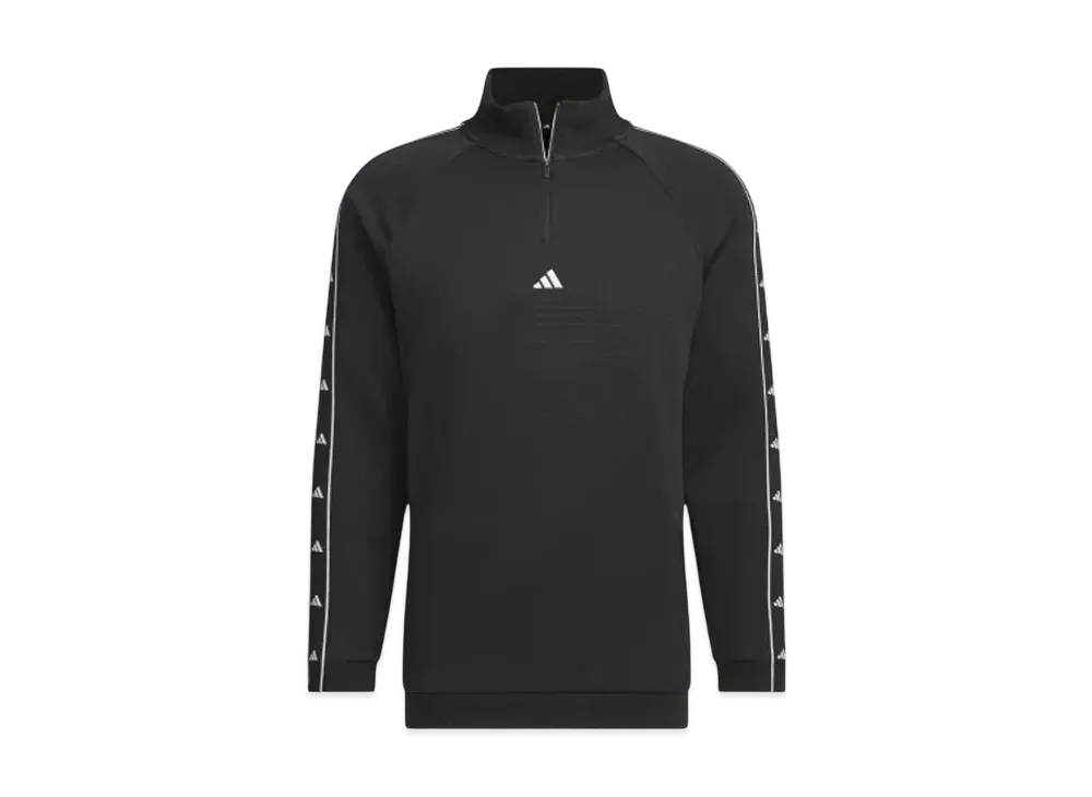 adidas Thermal Fleece Archive Deboss Graphic Half-Zip Long Sleeve Jacket "Black"