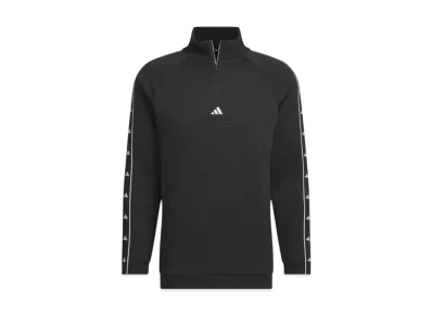 adidas Thermal Fleece Archive Deboss Graphic Half-Zip Long Sleeve Jacket "Black"