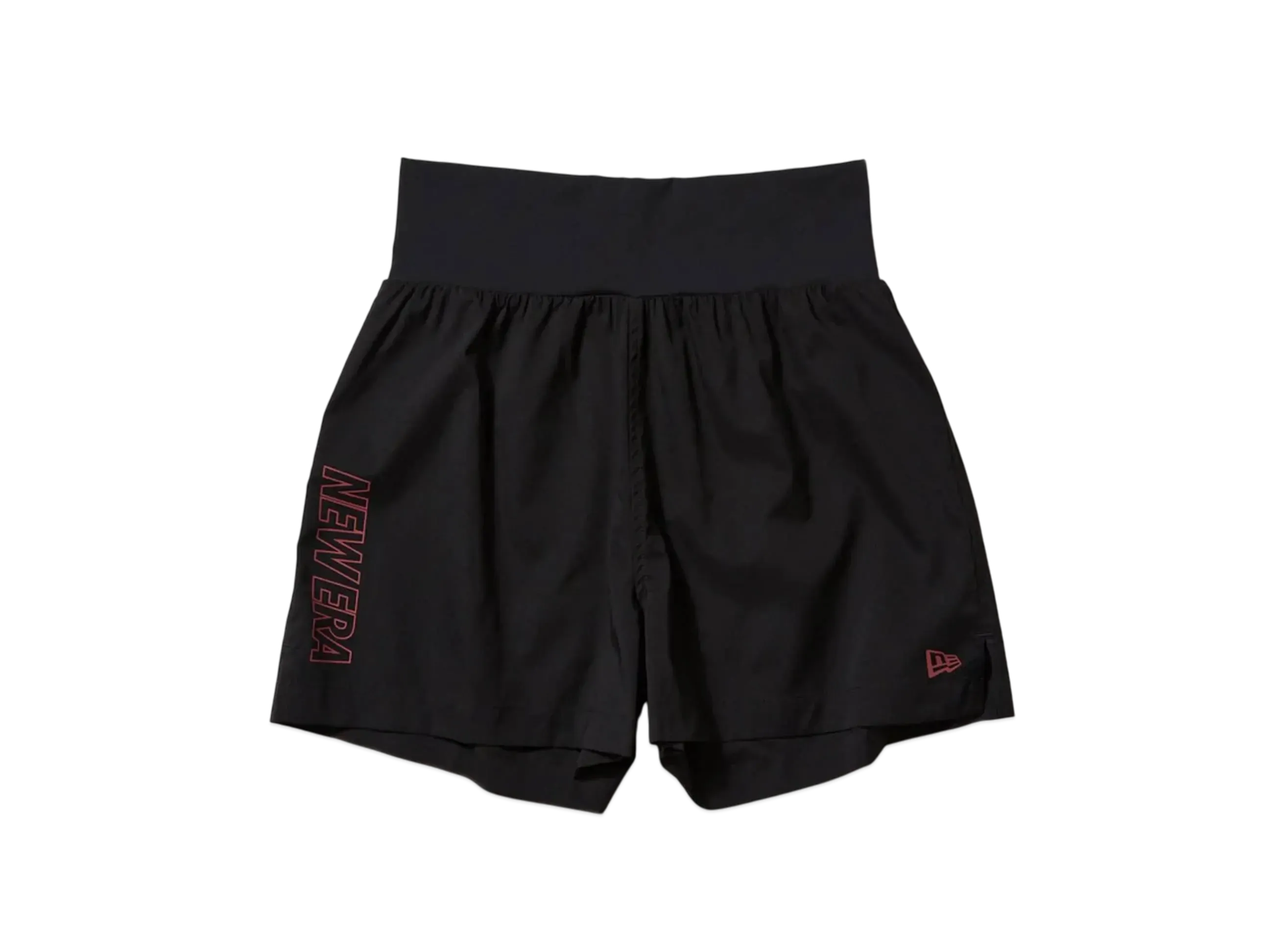 NEW ERA Performance Women's Stretch Short Pants Wordmark Logo "Black/Rose"