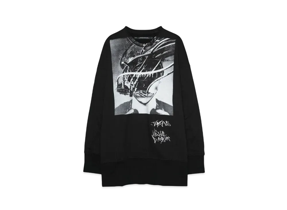 JULIUS COTTON HEAVY SWEAT "BLACK"
