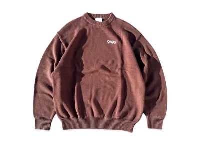 9090 OG Logo Simple Crewneck Knit "Brown"
